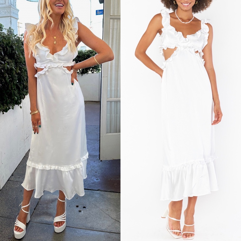 Show Me Your MUMU Lane Satin White Dress